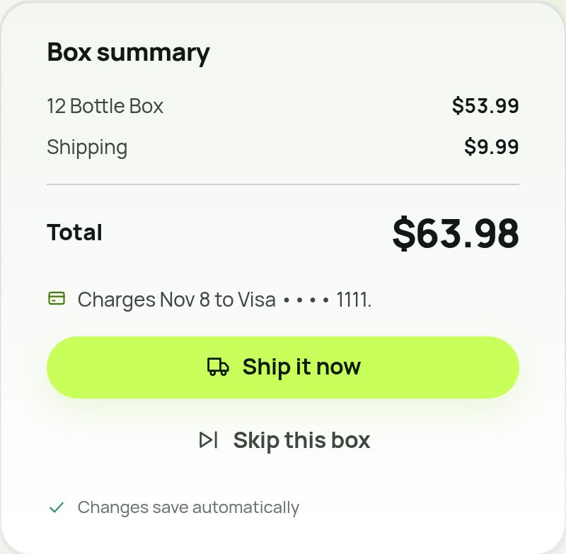 Box summary with Ship it now and Skip this box buttons