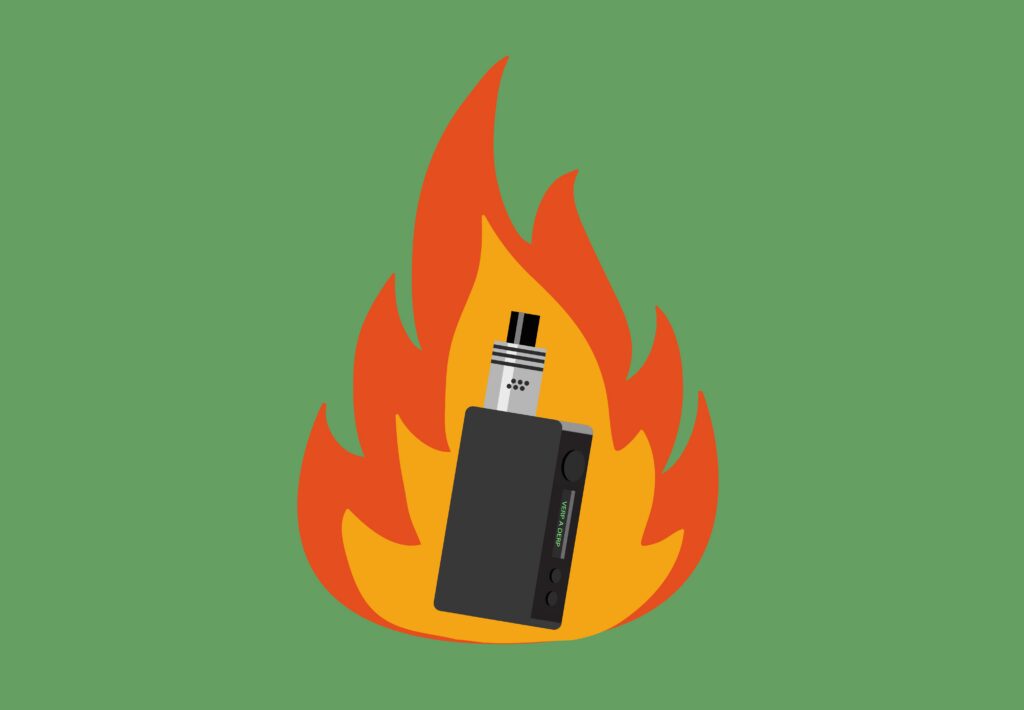 Vape with a burnt taste