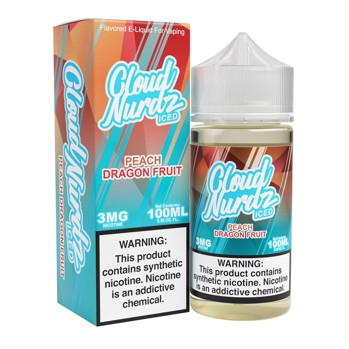 Cloud Nurdz Iced Peach Dragonfruit 100ml Vape Juice