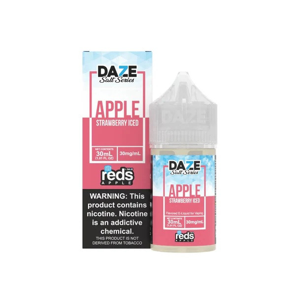 7 Daze Reds Salt Series - Apple Strawberry Iced - 30ml Nic Salt